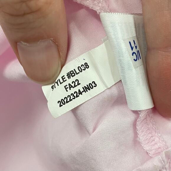 J. Crew S V-Neck Top Eyelet Trim Pink BL038 Spring Summer - Picture 9 of 10